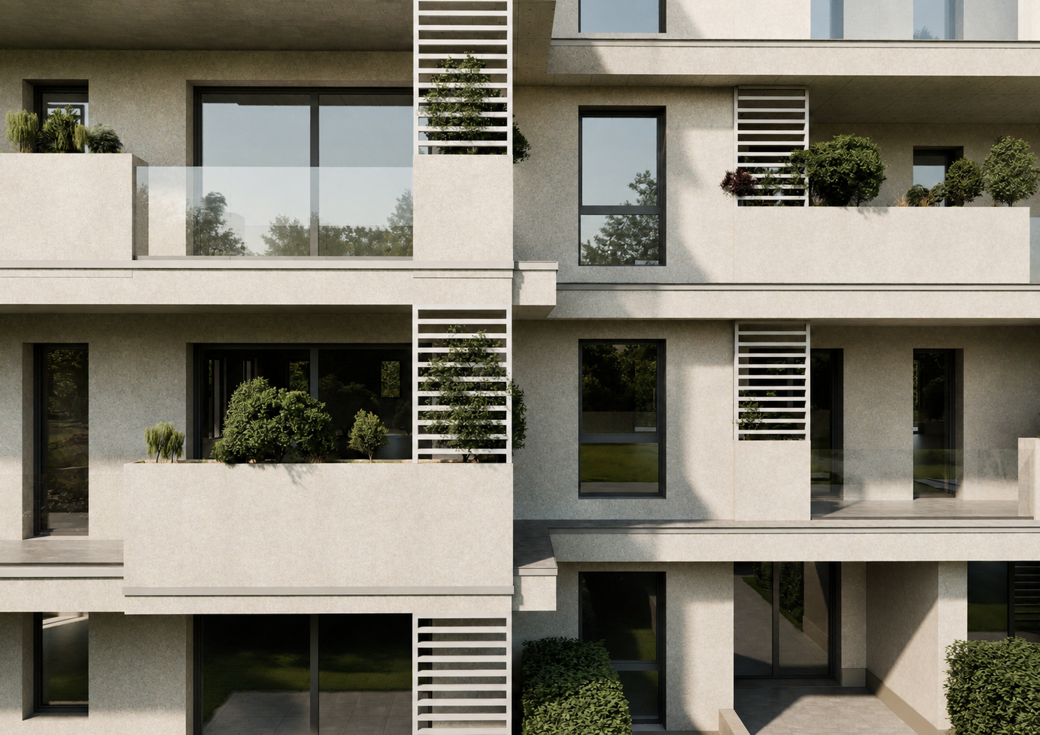 Dettaglio architettonico delle residenze Euclidya